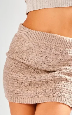 Best PrettyLittleThing Petite Boucle Mini Skirt Taupe