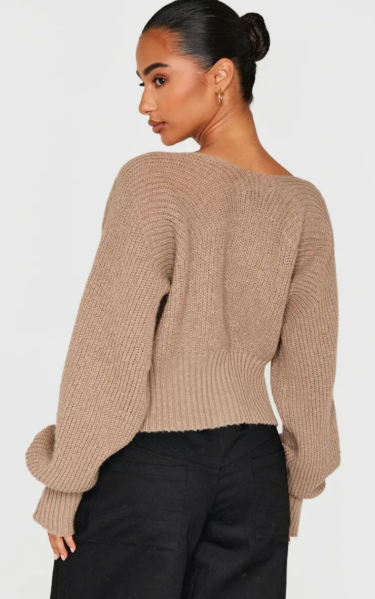 PrettyLittleThing Cardigans*Petite Knit Clasp Detail Cardigan
