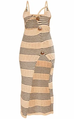 Petite Knitted Cut Out Open Maxi Dress-PrettyLittleThing Outlet