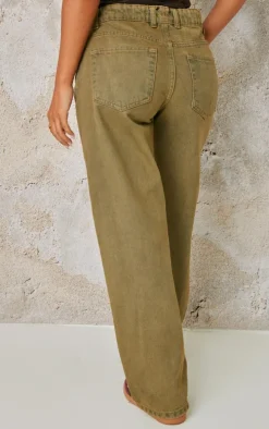 Petite Vintage Oil Wash Low Waist Wide Leg Jeans