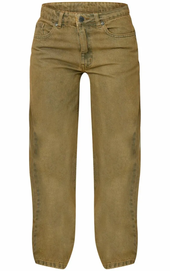 Petite Vintage Oil Wash Low Waist Wide Leg Jeans