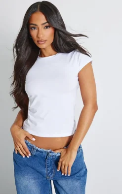PrettyLittleThing T-Shirts*Petite Basic Cotton Blend Fitted Crew Neck T Shirt