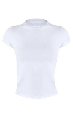 PrettyLittleThing T-Shirts*Petite Basic Cotton Blend Fitted Crew Neck T Shirt