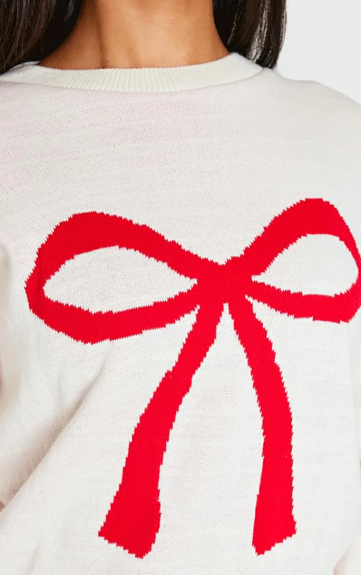 PrettyLittleThing Sweaters*Petite Bow Christmas Sweater
