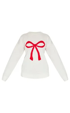 PrettyLittleThing Sweaters*Petite Bow Christmas Sweater