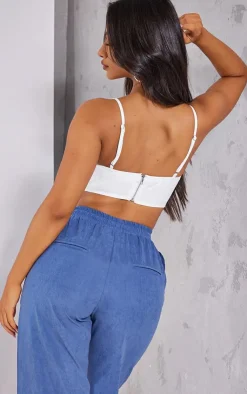PrettyLittleThing Corsets*Petite Corset Woven Strappy Crop Top