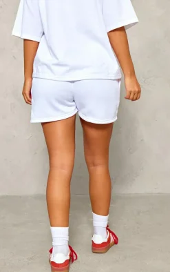 Best PrettyLittleThing Petite Embossed Bow Detail Shorts White
