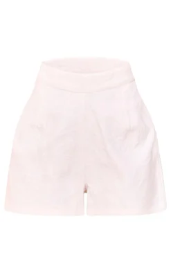 PrettyLittleThing Petite Embroidered Woven Shorts White