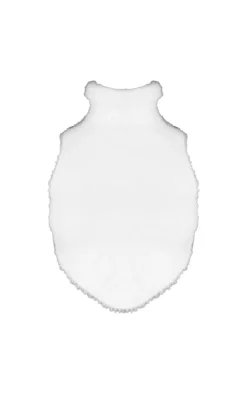 Online PrettyLittleThing Petite Fluffy Knit High Neck Curved Hem Crop Top White