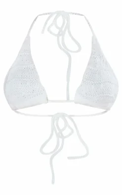 Sale PrettyLittleThing Petite Knitted Bralet White