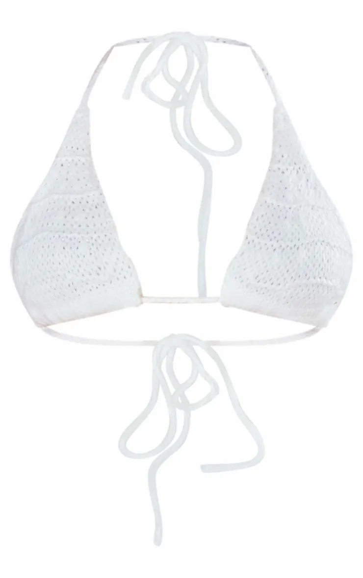 Sale PrettyLittleThing Petite Knitted Bralet White