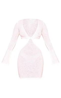 Petite Knitted Cut Out Mini Dress-PrettyLittleThing Clearance