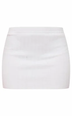 Outlet PrettyLittleThing Petite Knitted Mini Skirt White