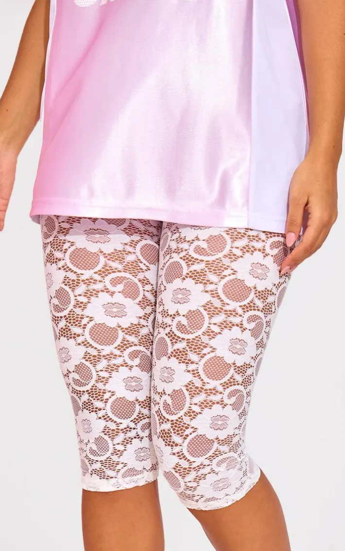 Petite White Lace Capri Pants
