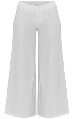 PrettyLittleThing Petite Low Waist Woven Pants White