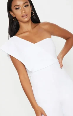 Petite One Shoulder Drape Jumpsuit-PrettyLittleThing Outlet