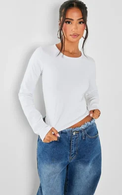 PrettyLittleThing T-Shirts*Petite Premium Cotton Long Sleeve Fitted T-shirt