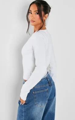 PrettyLittleThing T-Shirts*Petite Premium Cotton Long Sleeve Fitted T-shirt