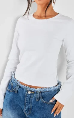 PrettyLittleThing T-Shirts*Petite Premium Cotton Long Sleeve Fitted T-shirt