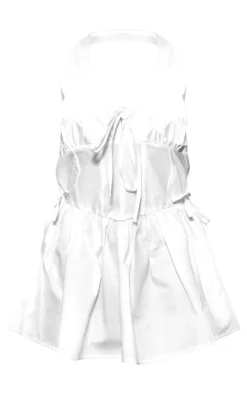 Petite Ruched Halterneck Mini Dress-PrettyLittleThing Sale