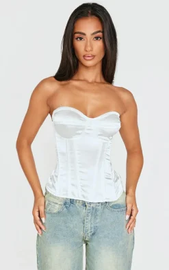 Petite Satin Corset-PrettyLittleThing Hot