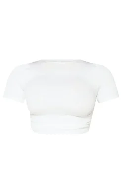 PrettyLittleThing Snatched*Petite Short Sleeve Snatched Rib Ruched Side Fitted T Shirt