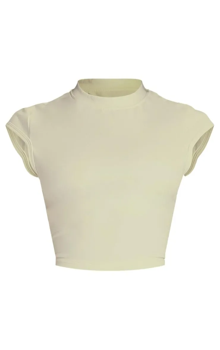 Clearance PrettyLittleThing Petite Snatched Sculpt Short Sleeve Crop Top White