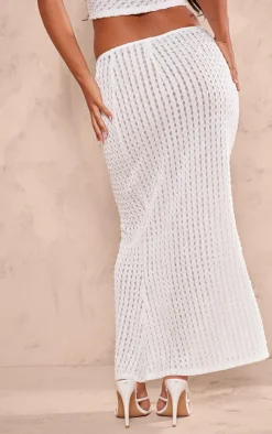 Best PrettyLittleThing Petite Textured Jersey Midaxi Skirt White