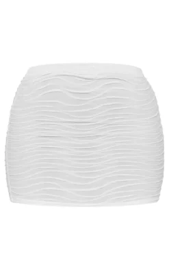 Best PrettyLittleThing Petite Textured Mini Skirt White