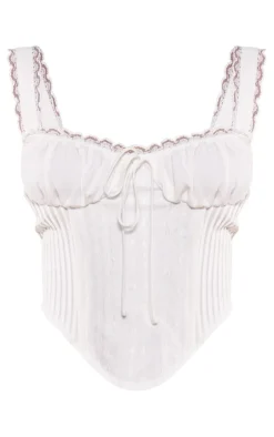 PrettyLittleThing Corsets*Petite Woven Corset With Lace Trims