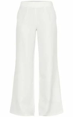 Online PrettyLittleThing Petite Woven High Waisted Tailored Wide Leg Pants White