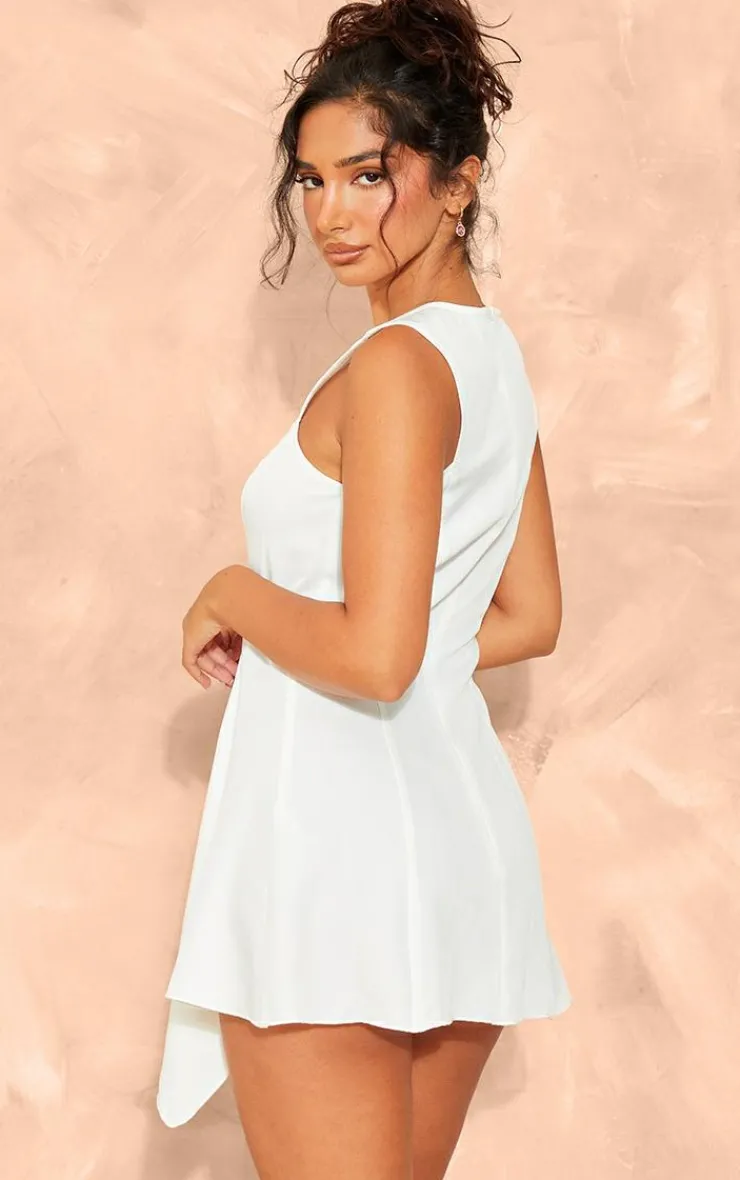 Petite Woven Sleeveless Asymmetric Hem Mini Dress-PrettyLittleThing Hot