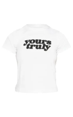 PrettyLittleThing T-Shirts*Petite Yours Truly Graphic Fitted Top