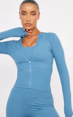 PrettyLittleThing Athletic Jackets*Petrol Basic Sculpt Jacket