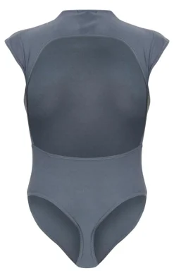 Petrol Blue Soft Touch Cut Out Back Bodysuit