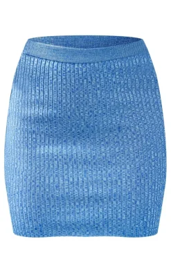 Outlet PrettyLittleThing Spacedye Mini Skirt Petrol Blue