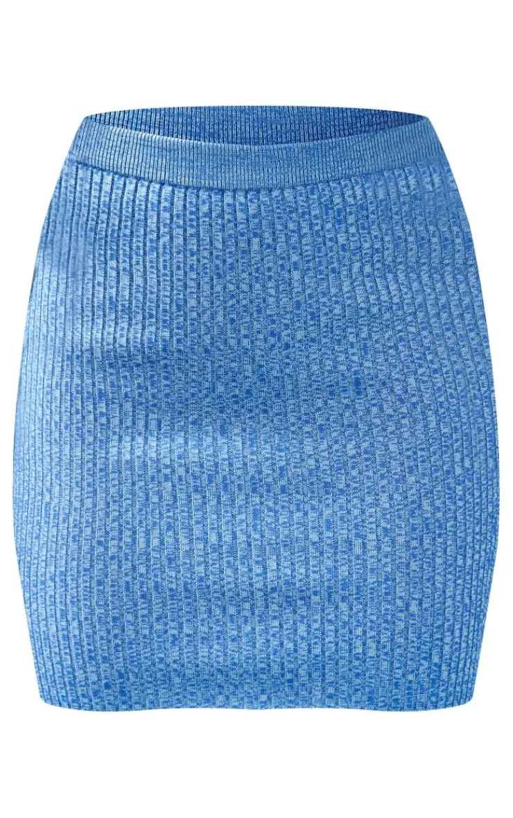 Outlet PrettyLittleThing Spacedye Mini Skirt Petrol Blue