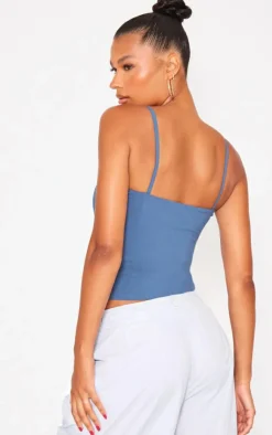 PrettyLittleThing Camisole*Stretch Woven Fitted Bust Hardware Detail Strappy Cami Top