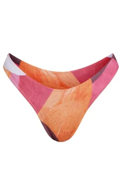 Pink Abstract Printed Bikini Top