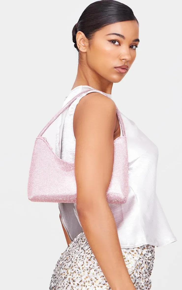 PrettyLittleThing Shoulder Bags*All Over Diamante Shoulder Bag