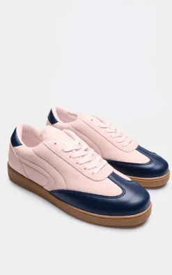 PrettyLittleThing Sneakers*and Blue PU Contrast Panel Lace Up Sneakers