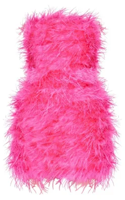 Bandeau Feather Bodycon Dress-PrettyLittleThing Clearance