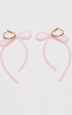 PrettyLittleThing Hoop Earrings*Beaded Large Bow Hoop Earrings