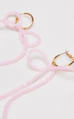 PrettyLittleThing Hoop Earrings*Beaded Large Bow Hoop Earrings