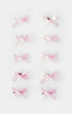 PrettyLittleThing Hair Accessories*Bow 10 Pack Hair Clips