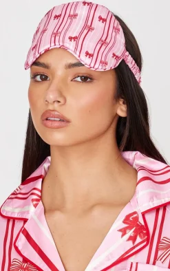 PrettyLittleThing Stocking Stuffers*Bow Print Satin Eye Mask