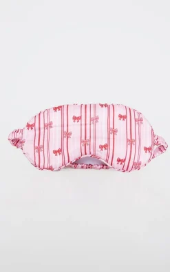 PrettyLittleThing Stocking Stuffers*Bow Print Satin Eye Mask