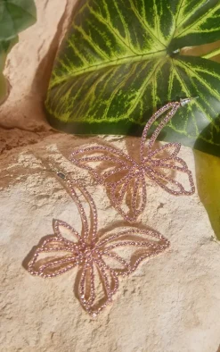 PrettyLittleThing Statement Earrings*Butterfly Diamante Statement Earrings