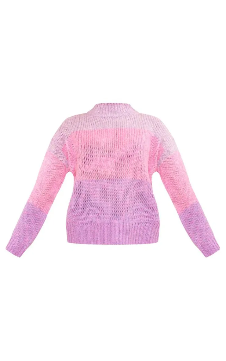 PrettyLittleThing Sweaters*Color Block Roll Neck Knitted Sweater