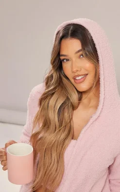 PrettyLittleThing Christmas Day Outfits*Cosy Long Sleeve Zip Up Hooded Pajama Top